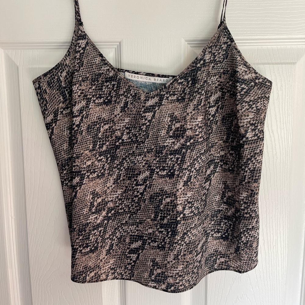 Veronica beard 100% silk snake print tank top